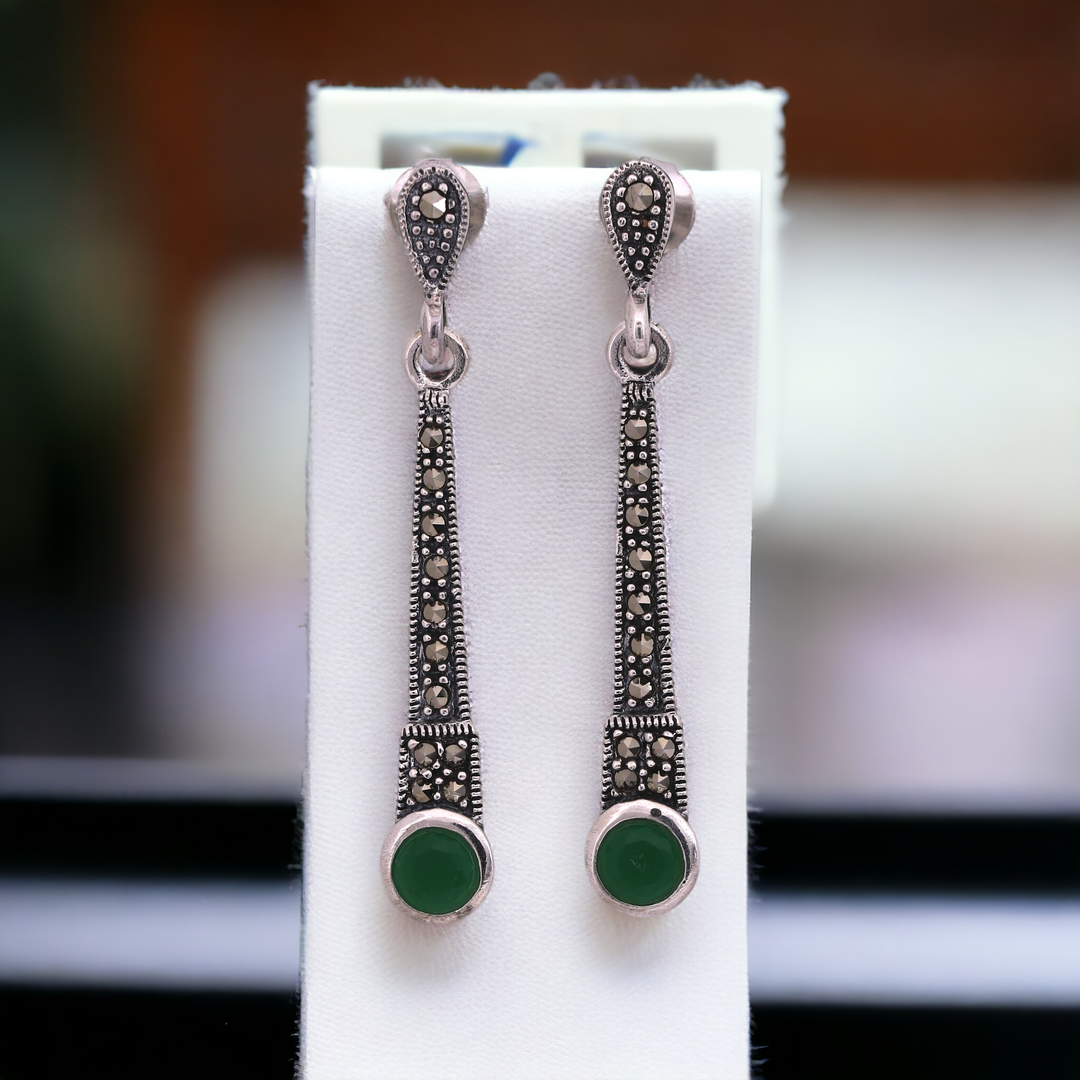 Marcasite designer silver earring