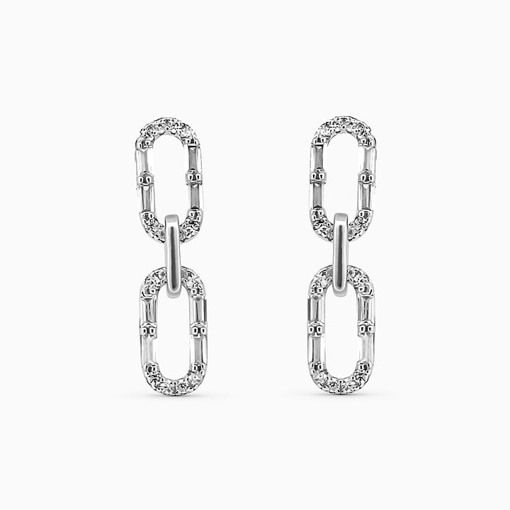 925 silver earrings- Trendy besilver Earrings rhodium finish for a Glamorous Look, party and office