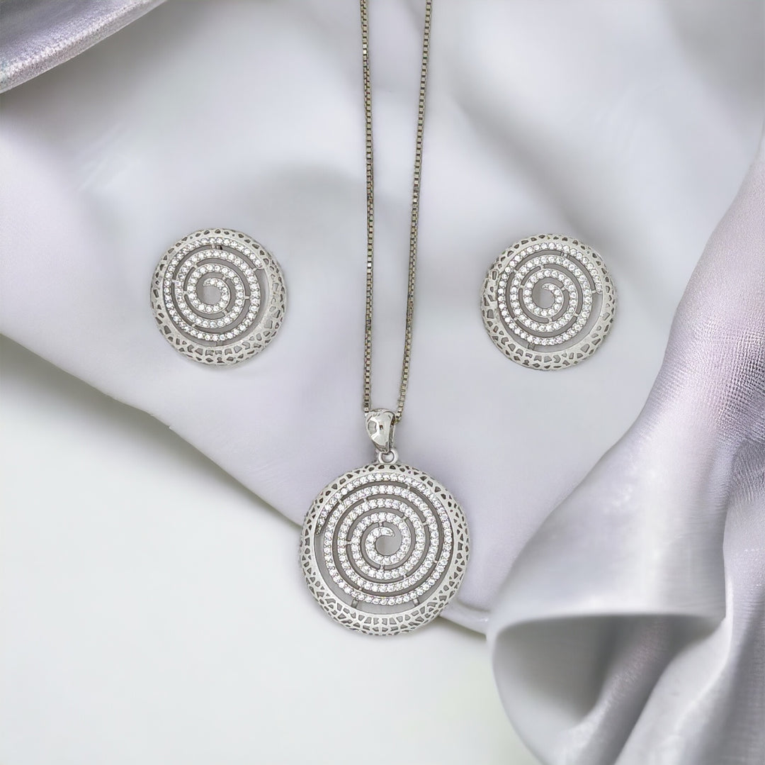 Designer Pendant and matching earring set with matte finish