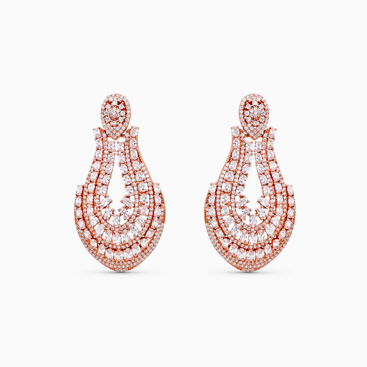 925 silver earrings- Trendy besilver Earrings with rose gold plated for a Glamorous Look
