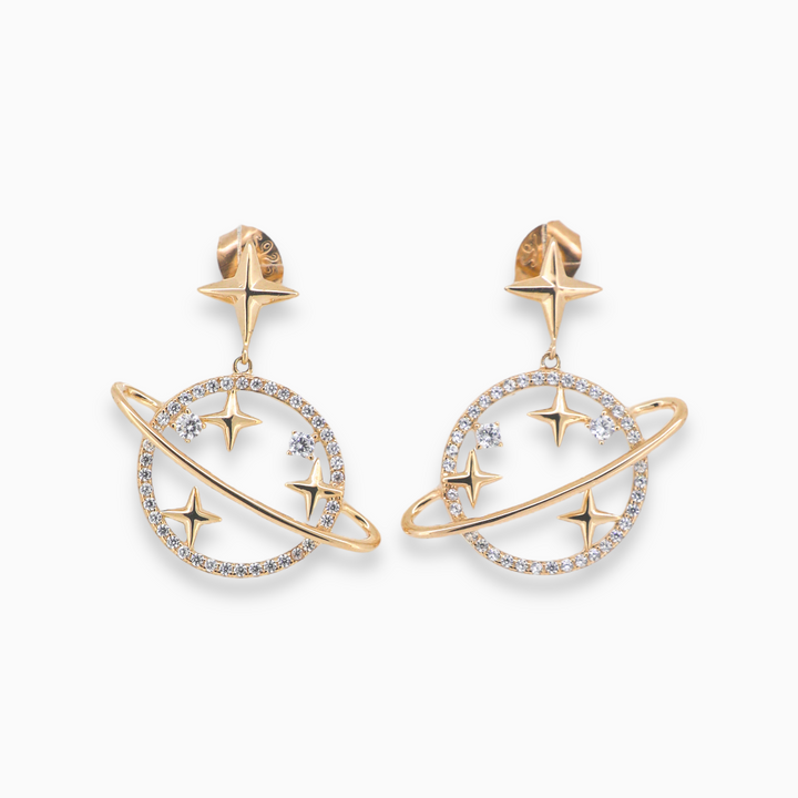 925 silver earrings- Trendy besilver dangle Earrings with rose gold plated for a Glamorous Look