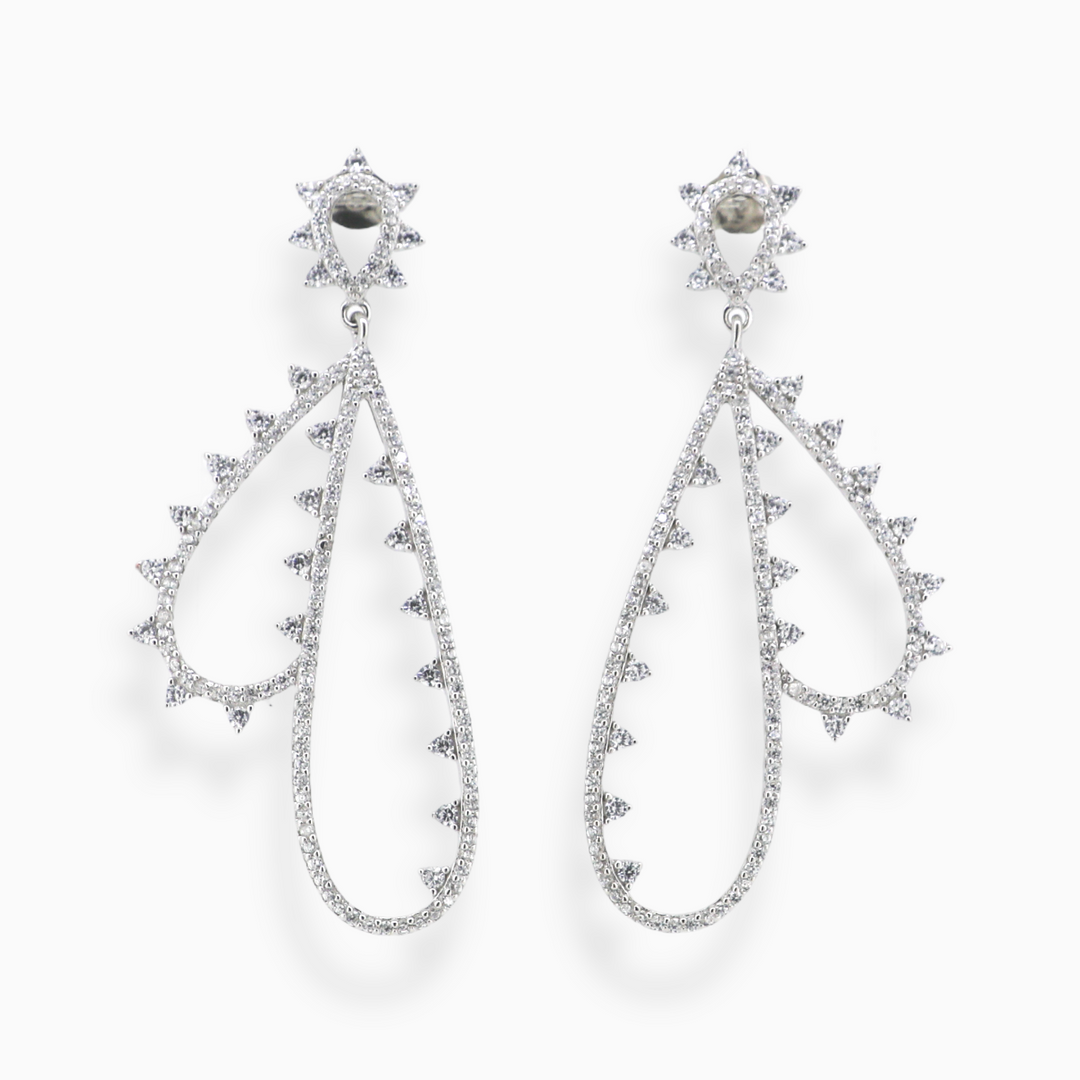 925 silver earrings - Luxury Silver Earrings with CZ Stones – Affordable Elegance