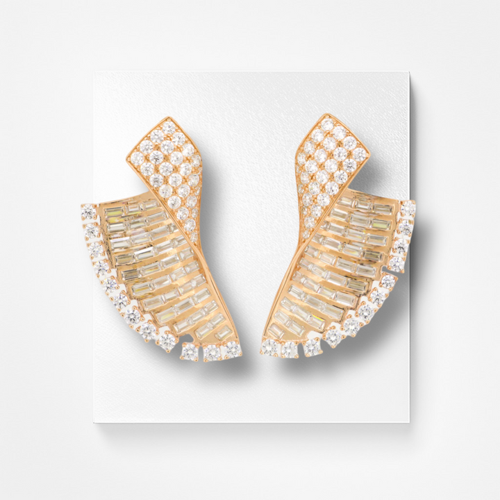 925 silver earrings- Trendy besilver dangle Earrings with rose gold finish for a Glamorous Look