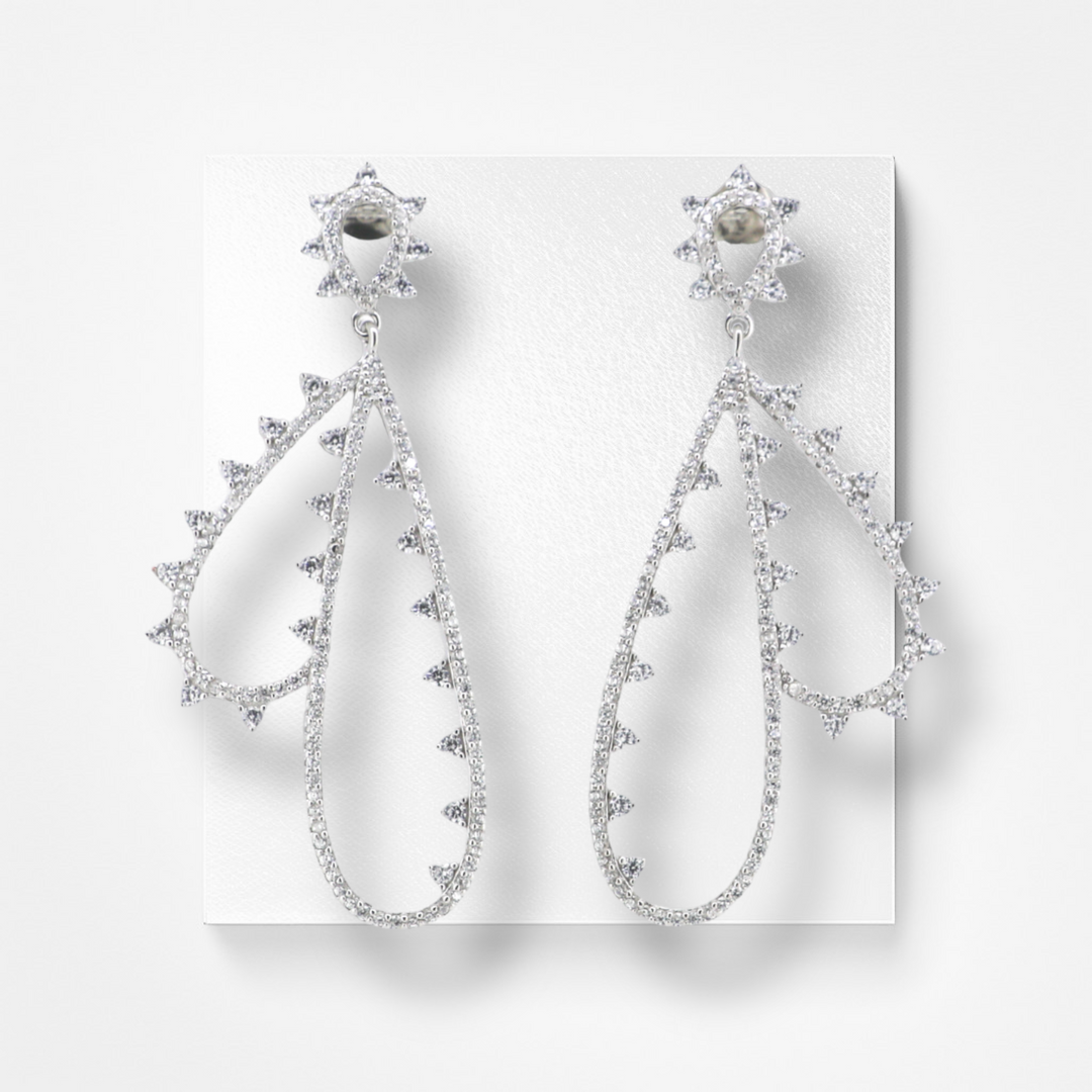 925 silver earrings - Luxury Silver Earrings with CZ Stones – Affordable Elegance