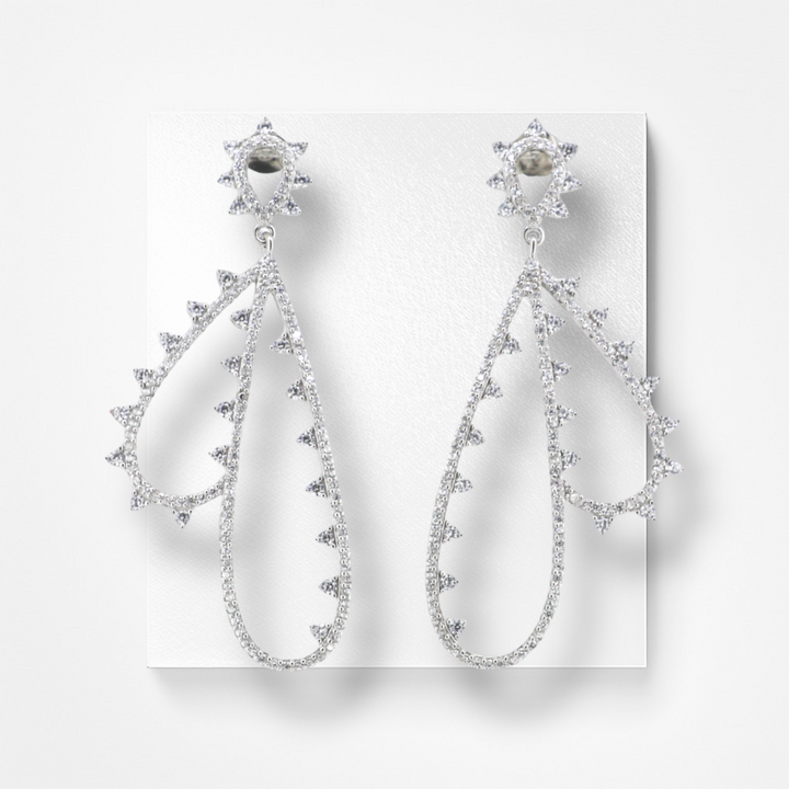 925 silver earrings - Luxury Silver Earrings with CZ Stones – Affordable Elegance
