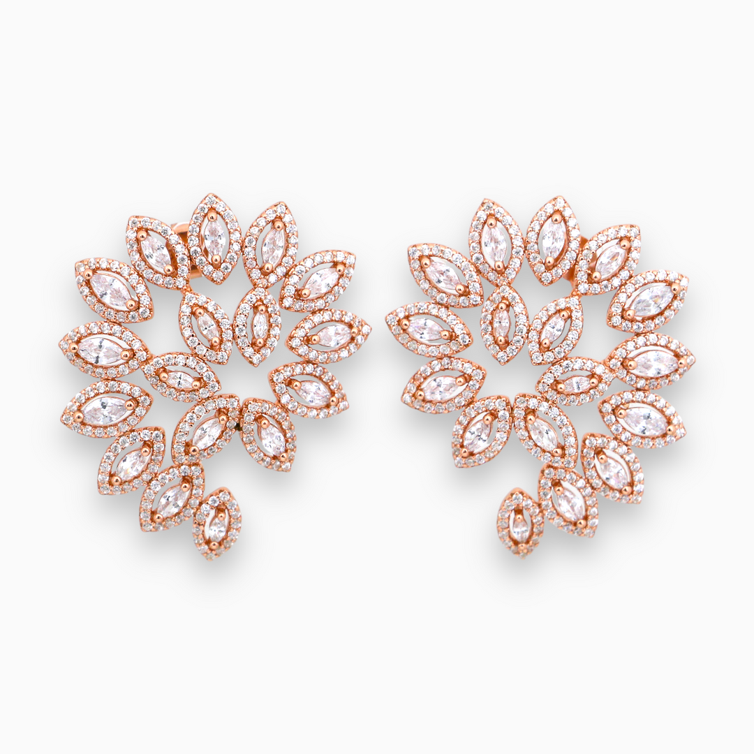 925 silver earrings- Trendy besilver Earrings with rose gold plated for a Glamorous Look