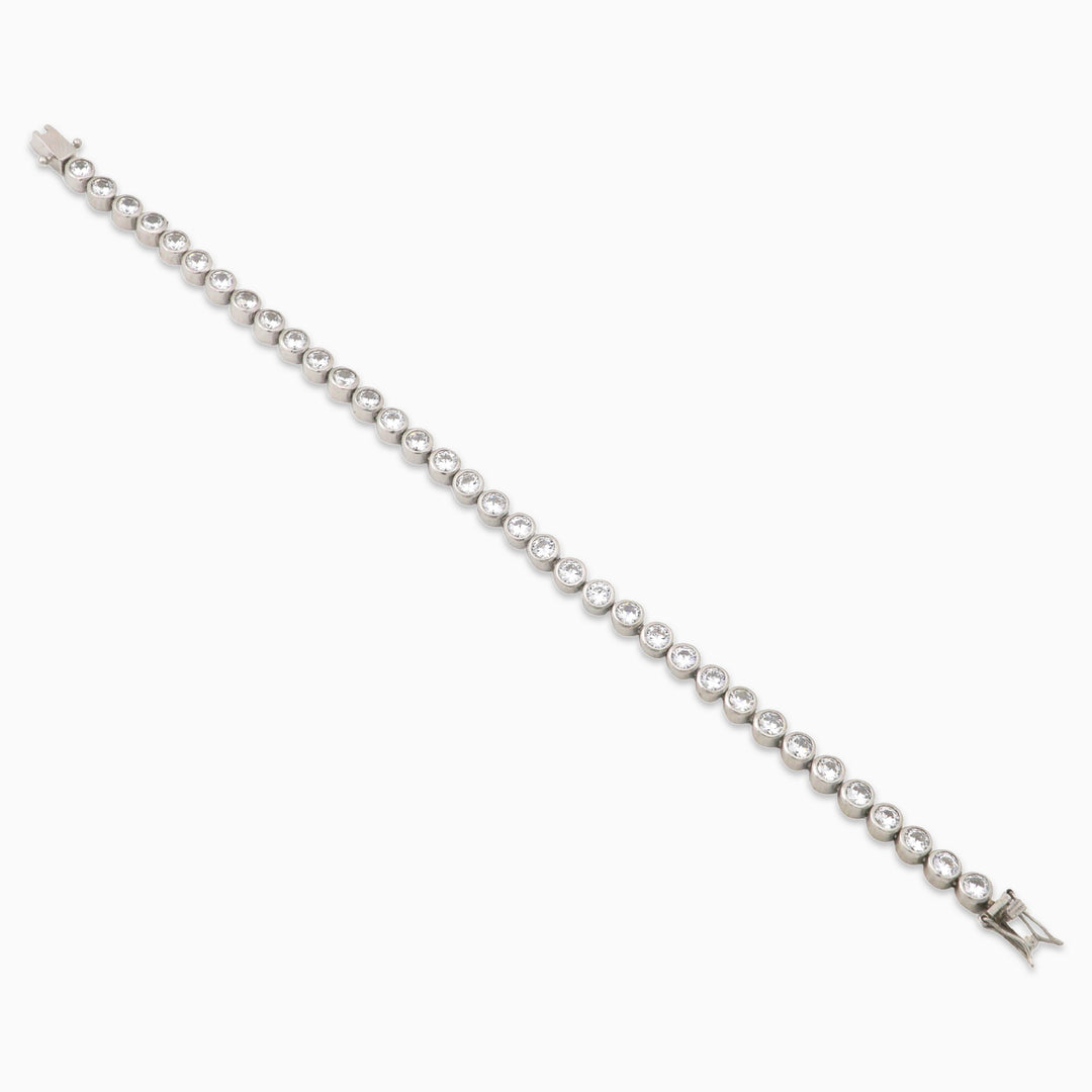 Solitaire zircon stone series Ladies Silver bracelet