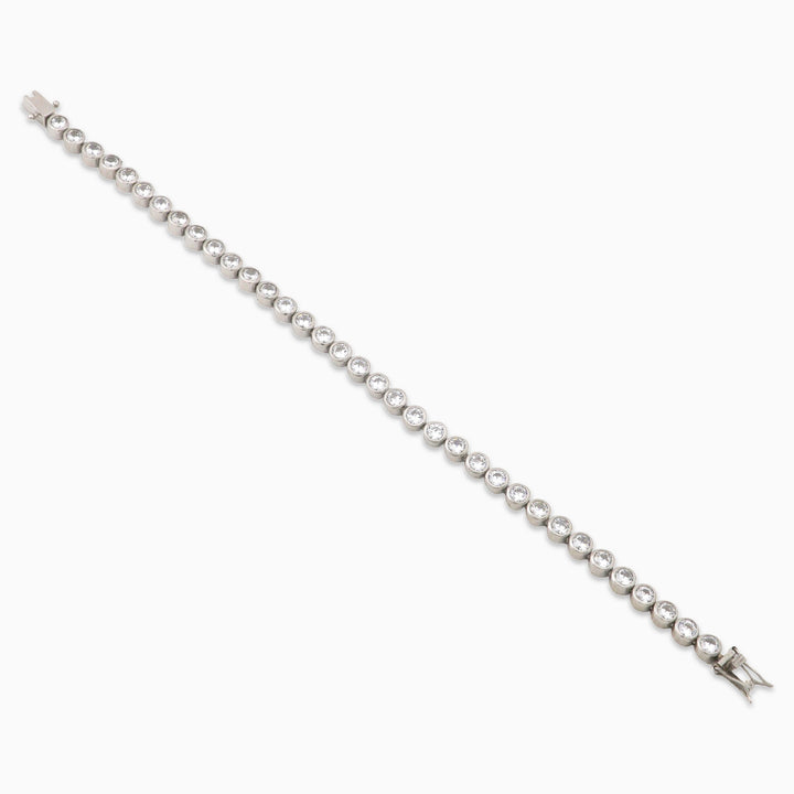 Solitaire zircon stone series Ladies Silver bracelet