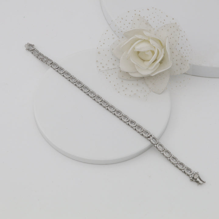 Oval beads Ladies Silver  bracelet