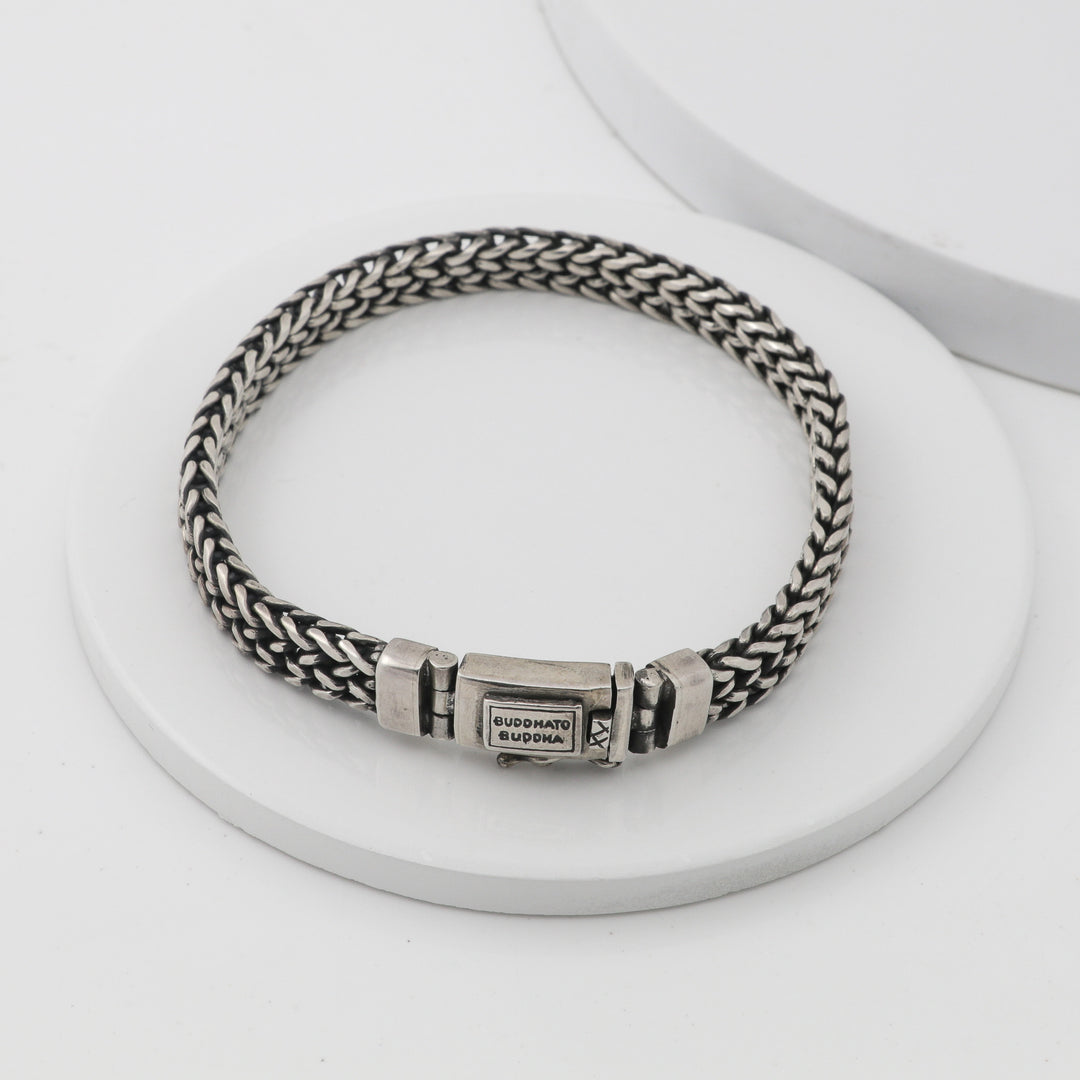 Men's oxidized silver bracelet-Classic design