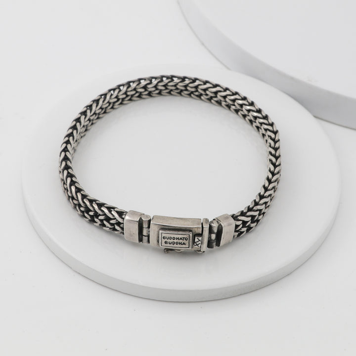 Men's oxidized silver bracelet-Classic design