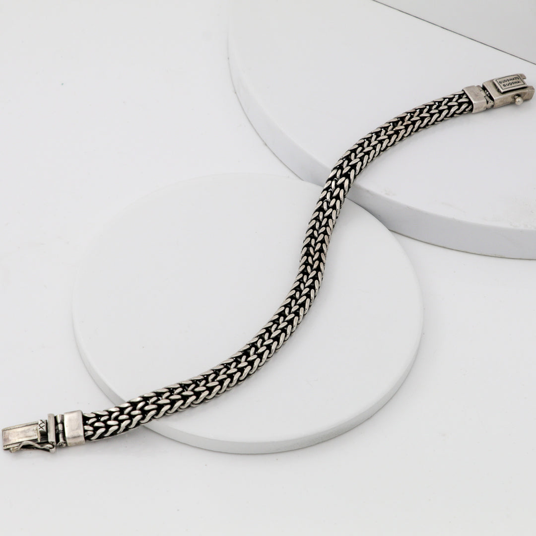 Men's oxidized silver bracelet-Classic design