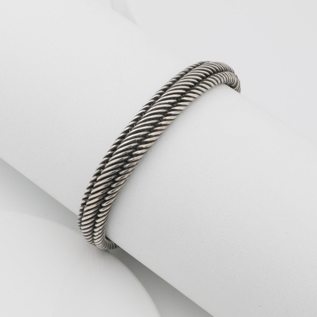 Men's oxidized silver bracelet