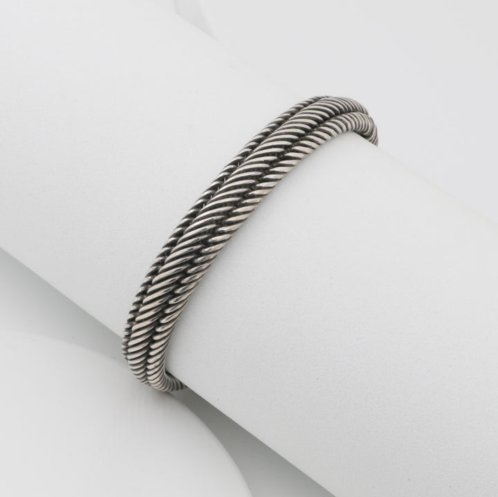 Men's oxidized silver bracelet