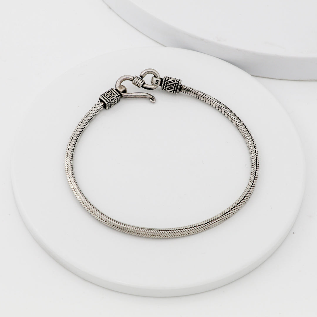 Men's oxidized silver bracelet