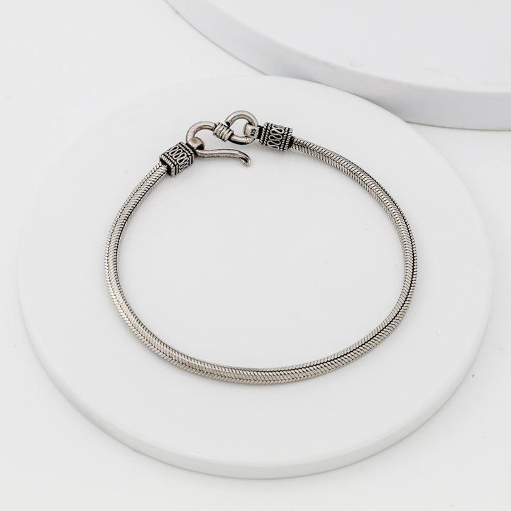 Men's oxidized silver bracelet