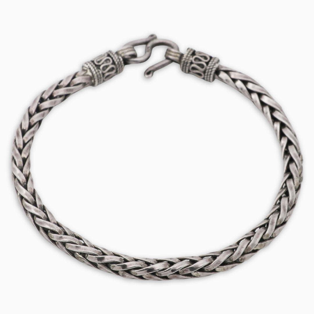 Men's oxidized silver bracelet