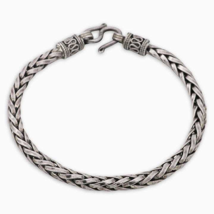 Men's oxidized silver bracelet