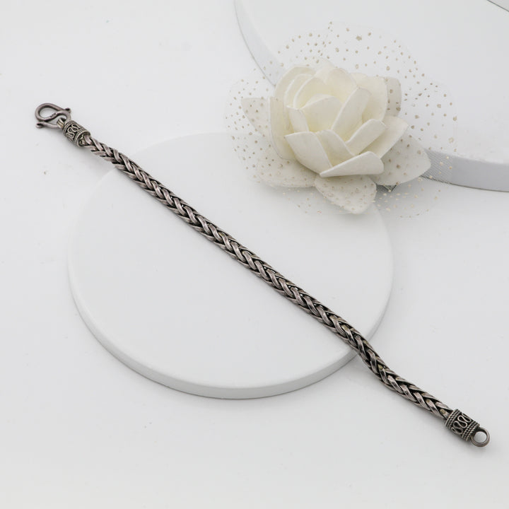 Men's oxidized silver bracelet